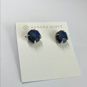Kendra Scott Navy Hexagon Stud Earrings
